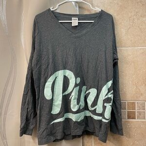 Victoria’s Secret PINK Gray Long Sleeve Tee Size Small